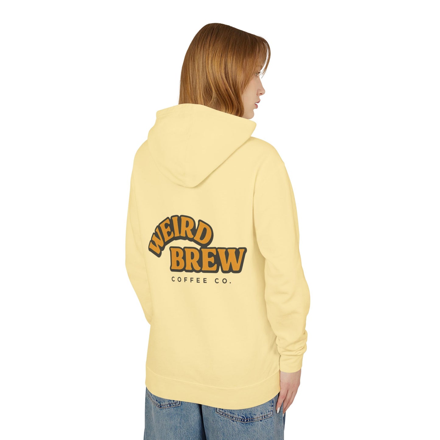 Quirky UFO Coffee Cup Lover's Hoodie, Unisex Lightweight Hooded Sweatshirt for Coffee Enthusiasts, Unique Coffee Shop Merch