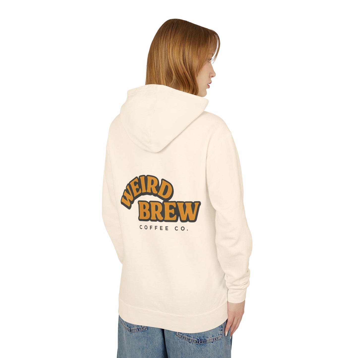 Quirky UFO Coffee Cup Lover's Hoodie, Unisex Lightweight Hooded Sweatshirt for Coffee Enthusiasts, Unique Coffee Shop Merch
