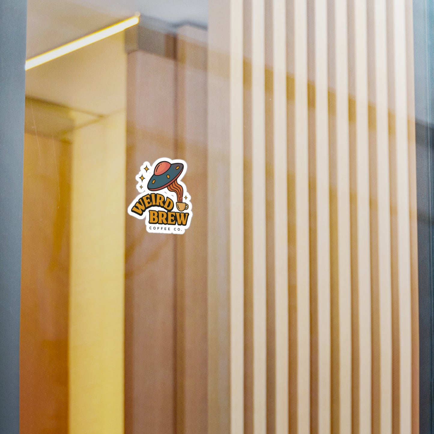 Weird Brew Coffee Co. Kiss-Cut Vinyl Decal - Quirky Coffee-Themed Sticker