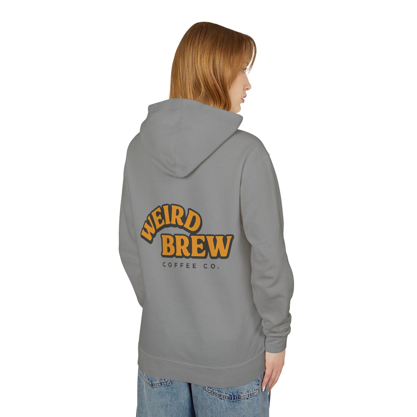 Quirky UFO Coffee Cup Lover's Hoodie, Unisex Lightweight Hooded Sweatshirt for Coffee Enthusiasts, Unique Coffee Shop Merch