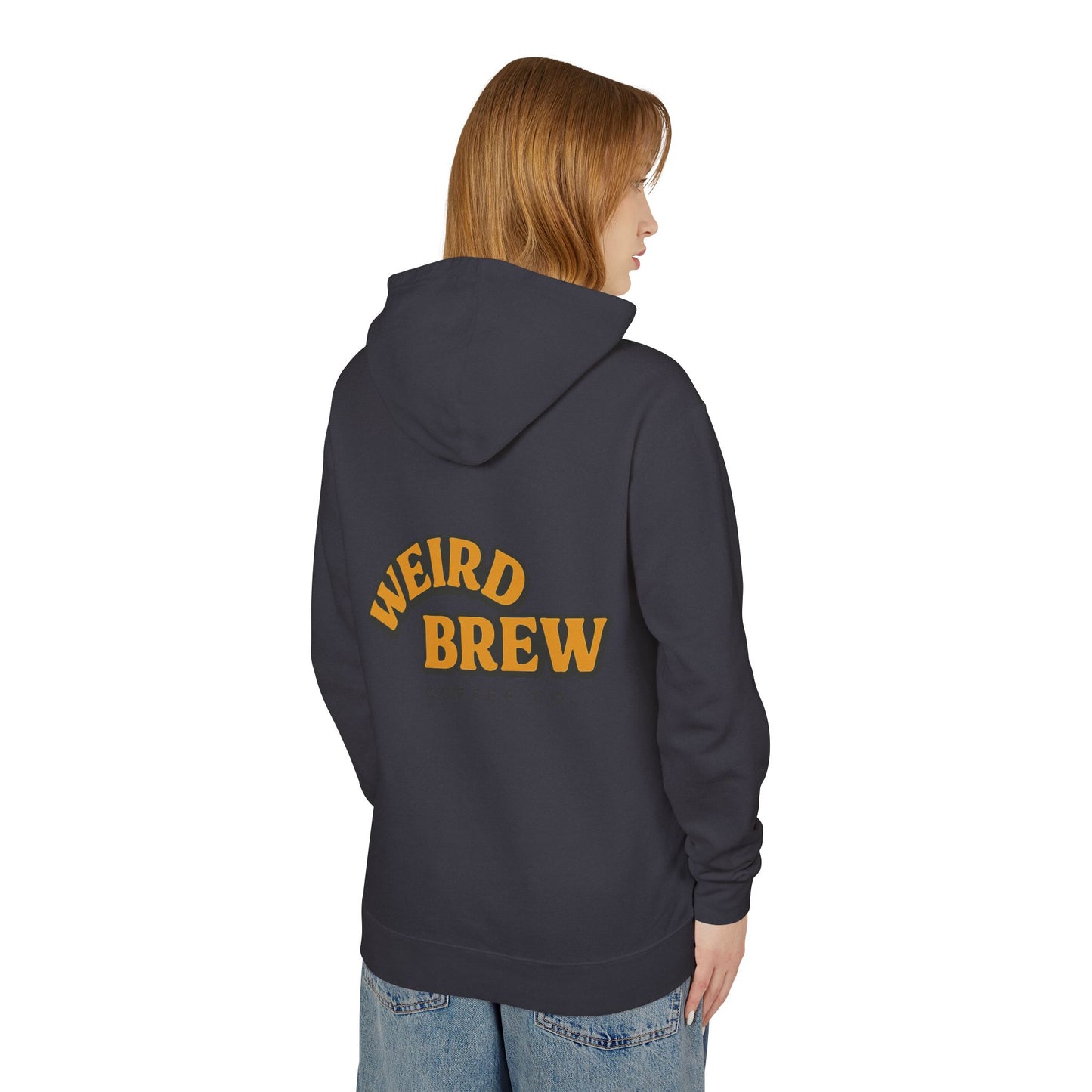 Quirky UFO Coffee Cup Lover's Hoodie, Unisex Lightweight Hooded Sweatshirt for Coffee Enthusiasts, Unique Coffee Shop Merch