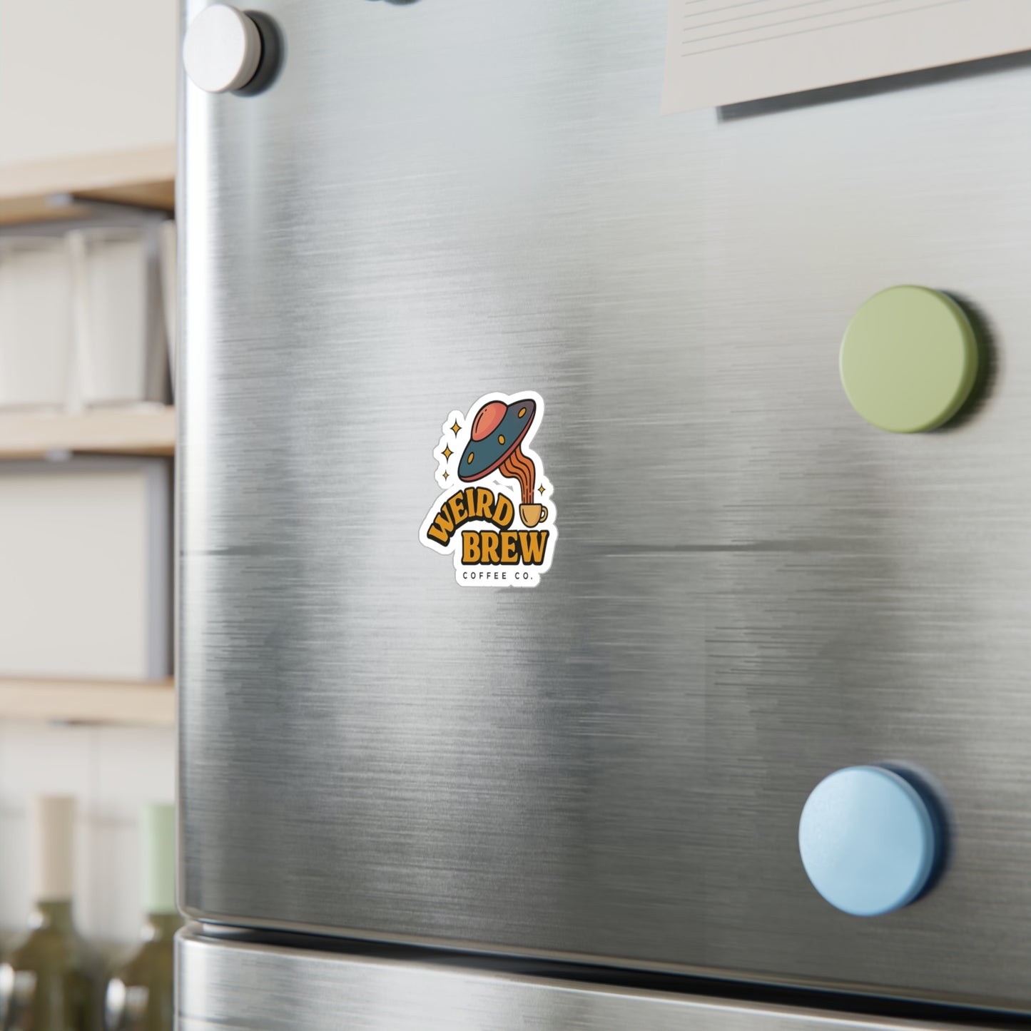 Weird Brew Coffee Co. Kiss-Cut Vinyl Decal - Quirky Coffee-Themed Sticker