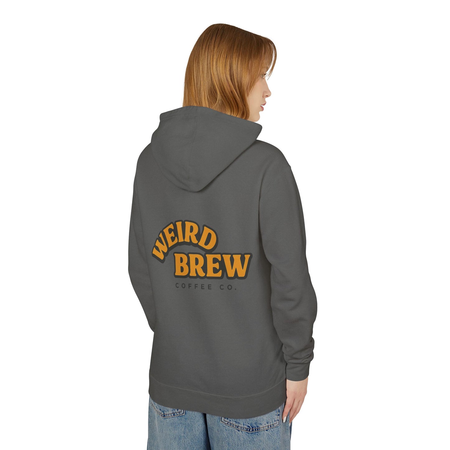 Quirky UFO Coffee Cup Lover's Hoodie, Unisex Lightweight Hooded Sweatshirt for Coffee Enthusiasts, Unique Coffee Shop Merch